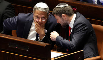 Israel’s National Security Minister Itamar Ben-Gvir and Finance Minister Bezalel Smotrich (L). (File/AFP)